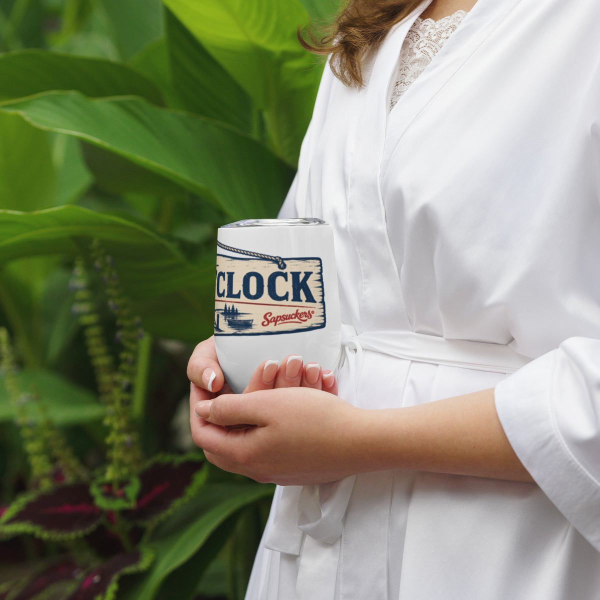 Dock O'Clock Wine Tumbler — front view — Sapsuckers® Canadian wine tumbler