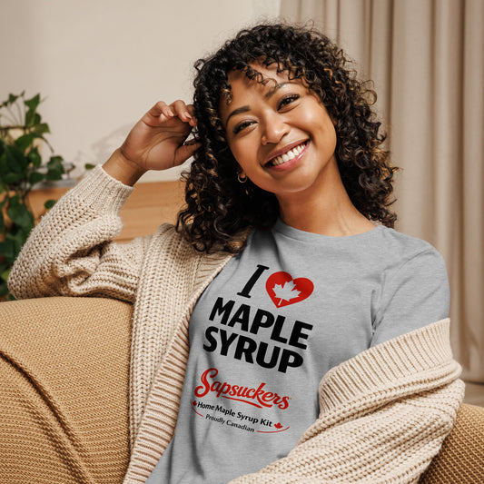 I Heart Maple Syrup Women's Tee — front view — Sapsuckers® Canadian tee