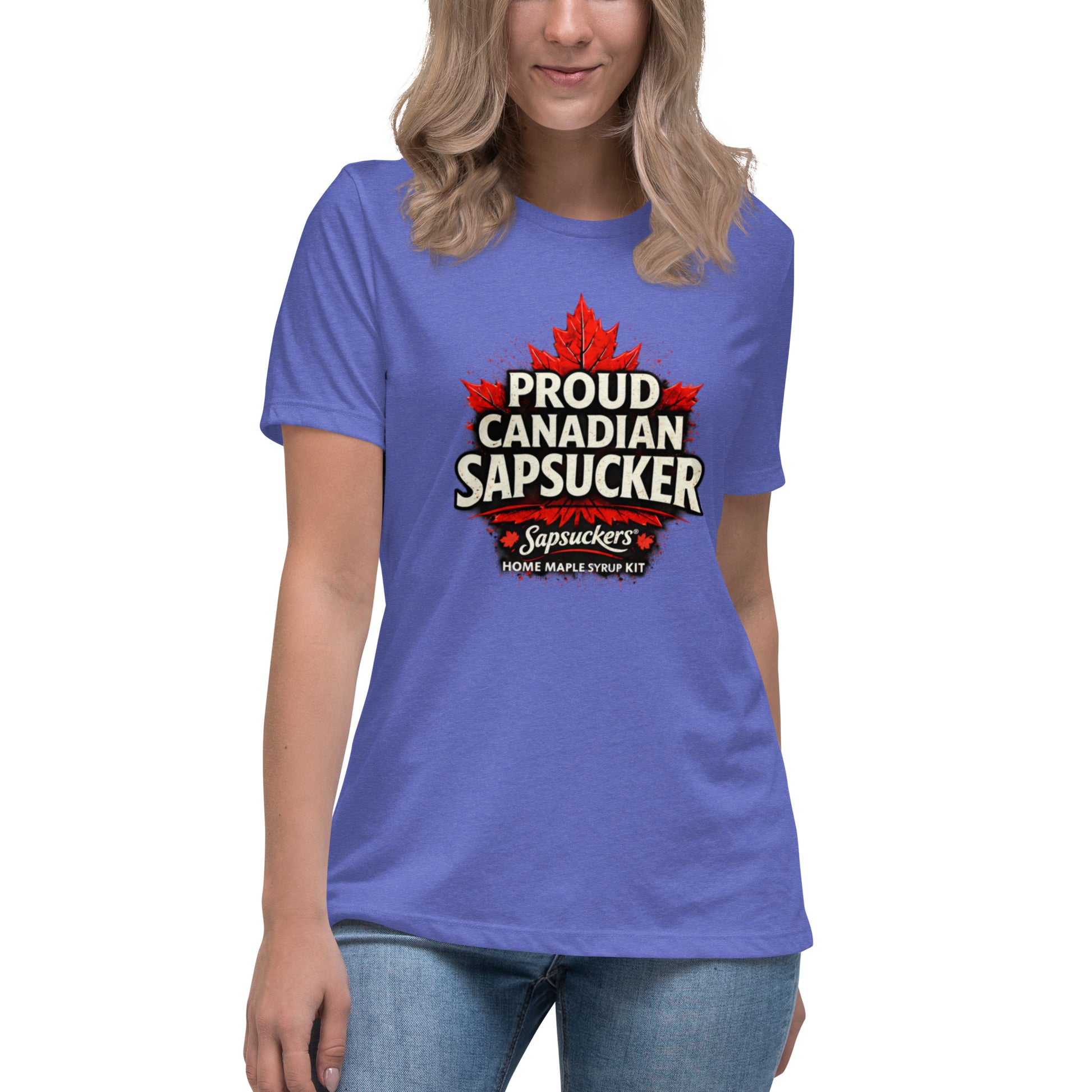 Proud Canadian Sapsucker Women's Tee — front view — Sapsuckers® Canadian tee