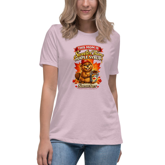 This Mom Is Sweeter Than Maple Syrup Women's Tee — front view — Sapsuckers® Canadian tee