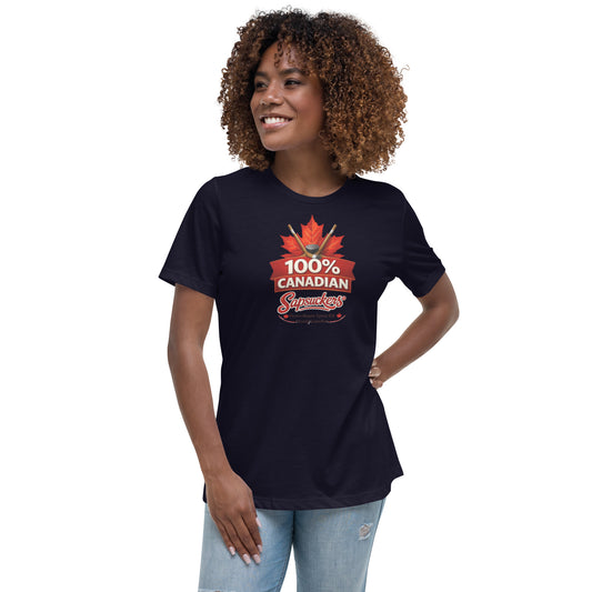 100% Canadian Women's Tee — front view — Sapsuckers® Canadian tee