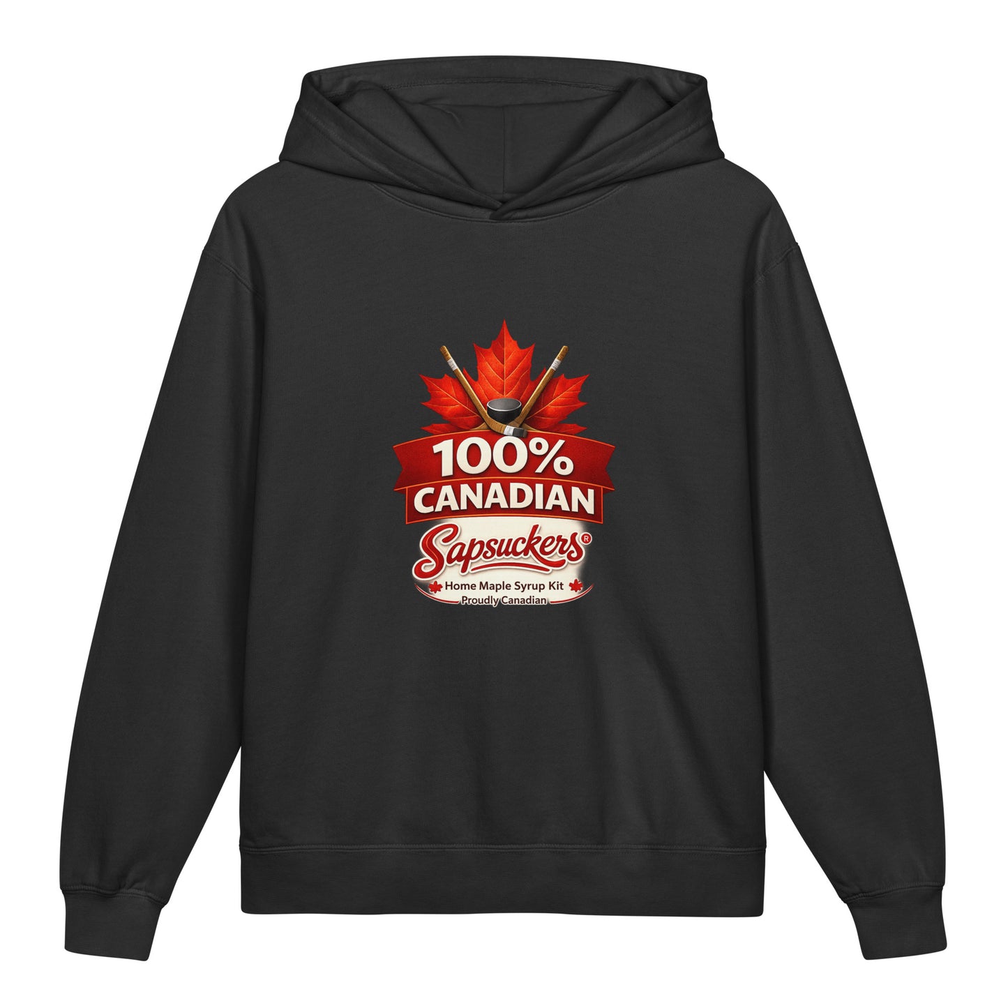 Sapsuckers 100% Canadian Kids Hoodie - Black