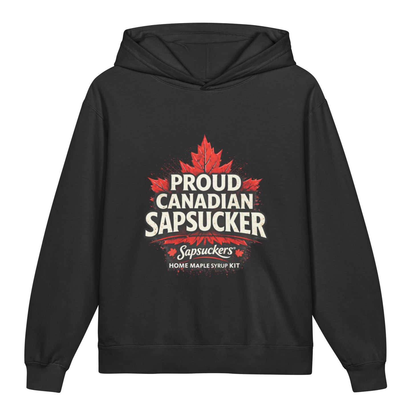Sapsuckers Proud Canadian Sapsucker Kids Hoodie - Black