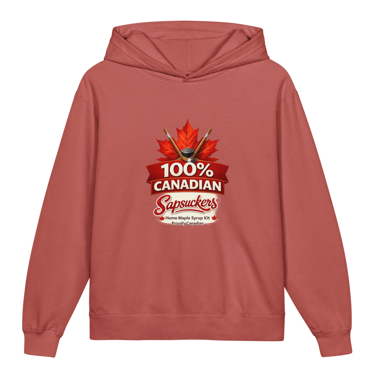 Sapsuckers 100% Canadian Kids Hoodie - Crimson