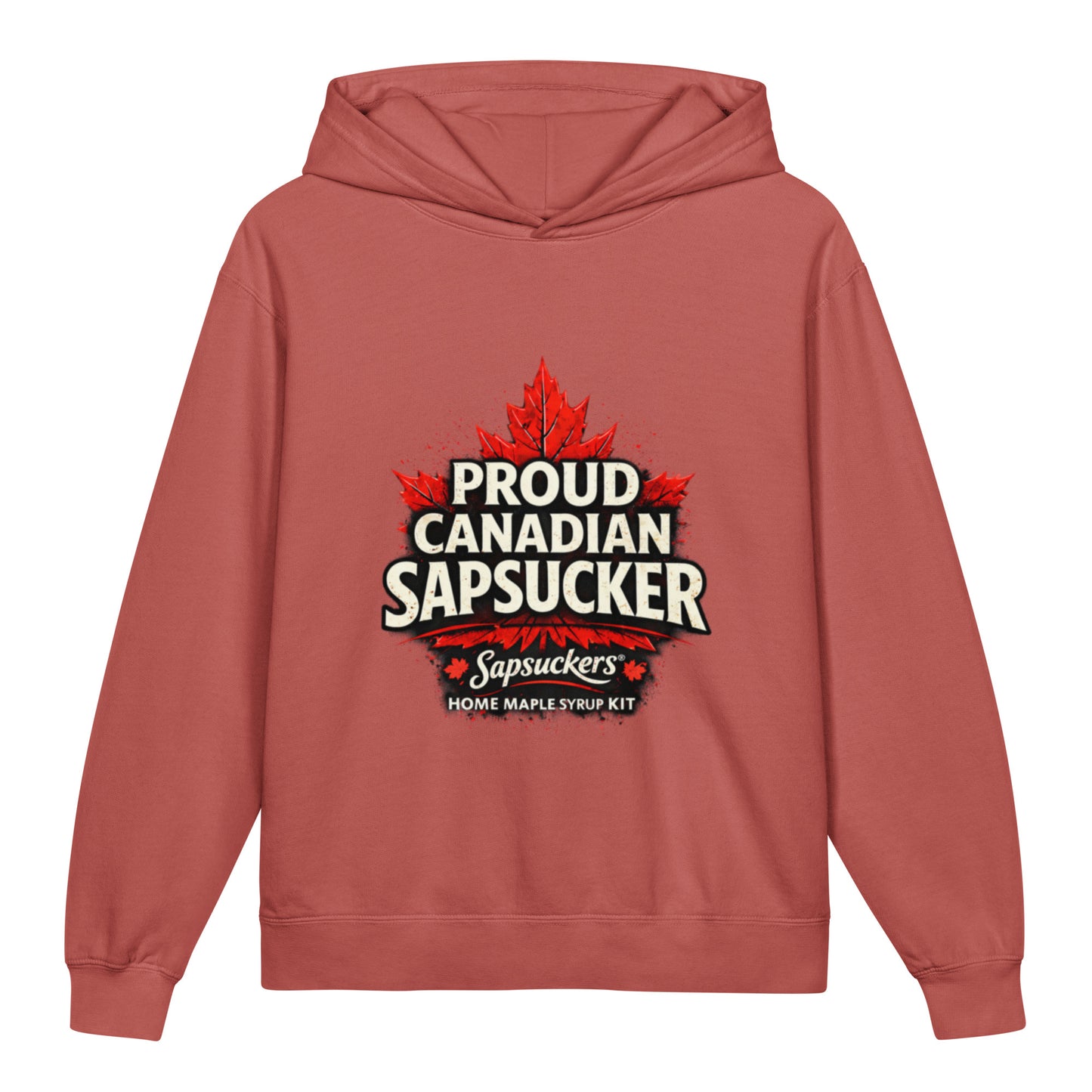 Sapsuckers Proud Canadian Sapsucker Kids Hoodie - Crimson