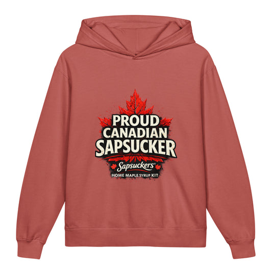 Sapsuckers Proud Canadian Sapsucker Kids Hoodie - Crimson