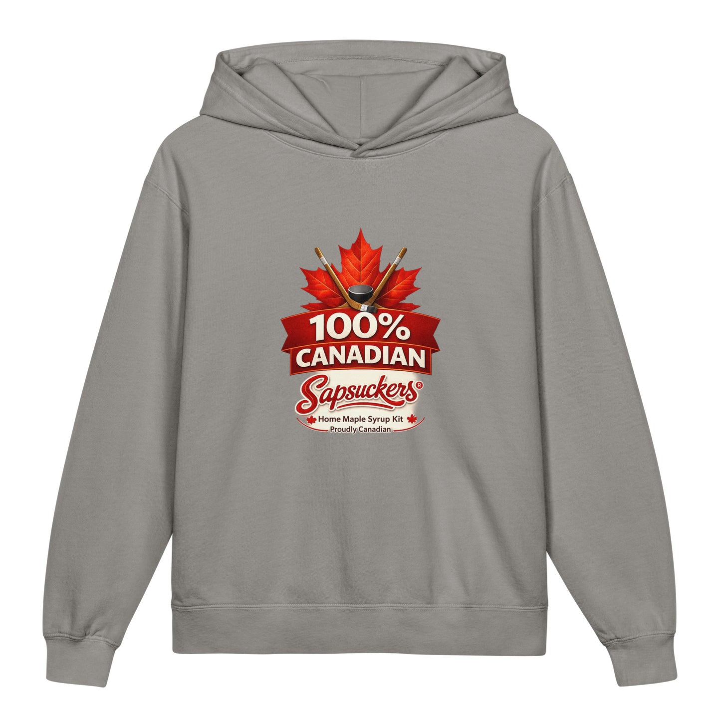 Sapsuckers 100% Canadian Kids Hoodie - Grey