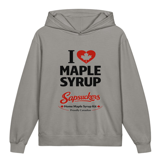 I Heart Maple Syrup Kids Hoodie — front view — Sapsuckers® Canadian hoodie