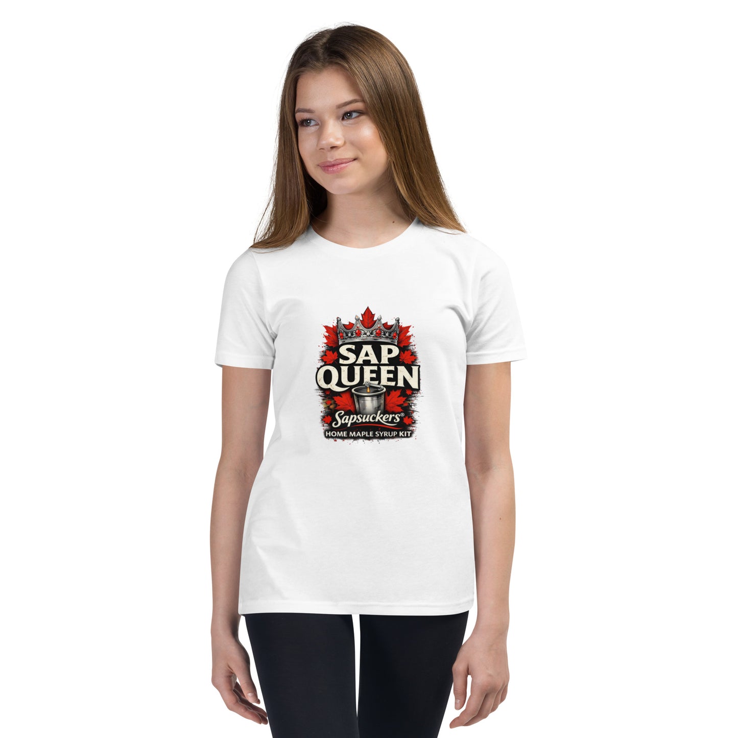 Sap Queen Kids Tee — front view — Sapsuckers® Canadian tee