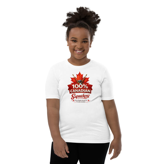 100% Canadian Kids Tee — front view — Sapsuckers® Canadian tee
